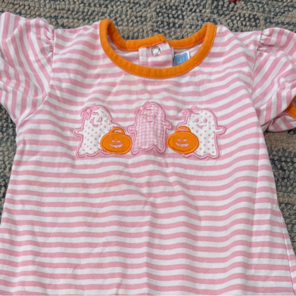 Striped Pink and Orange Kids Footie